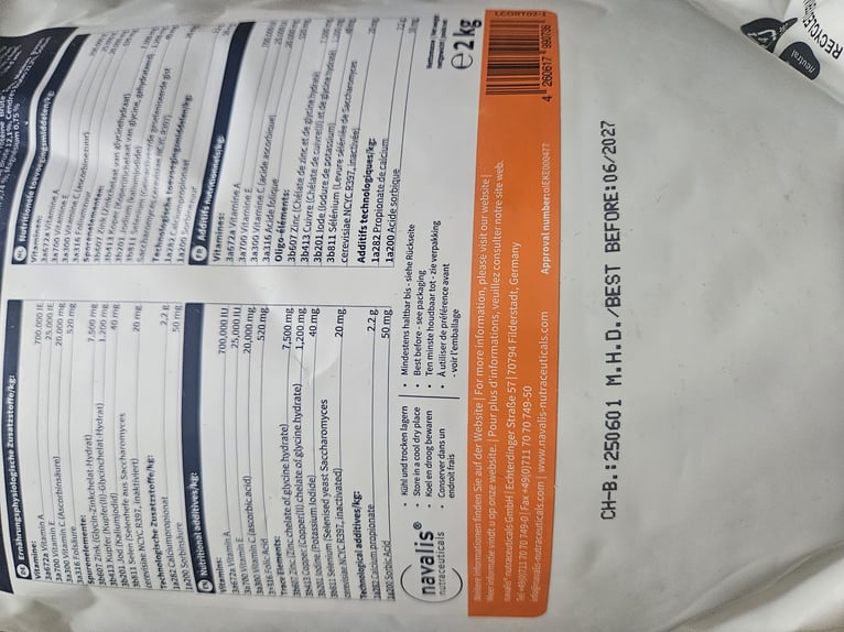 Neuf, jamais ouvert, Navalis Corticosal 2 kg pour cheval atteint de Cushing