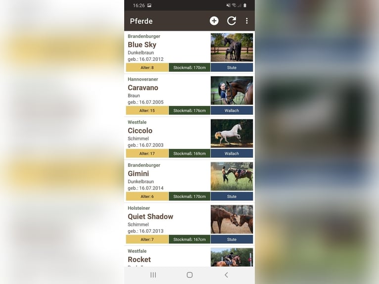 Verwalte Deine Pferde in der Smart-Horses APP Basic kostenlos