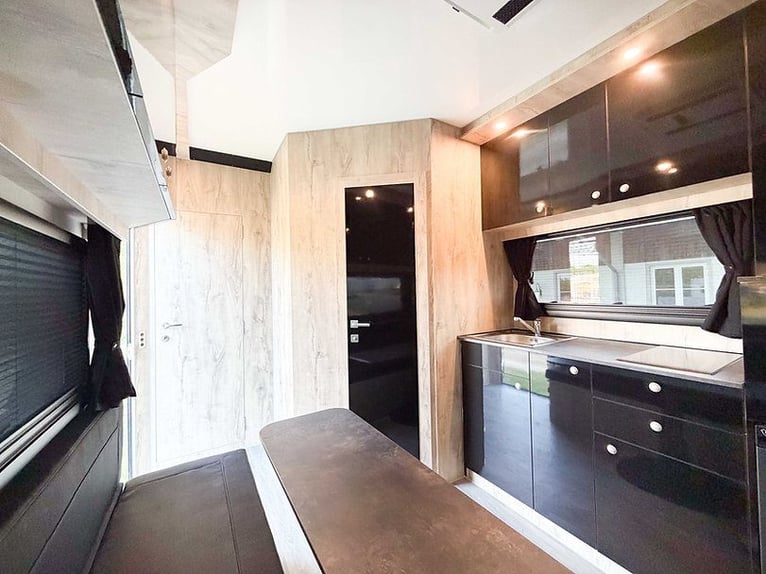 Transporteur de chevaux 7,5 t, pour 3 chevaux / Camping-car avec logement Iveco Daily 210 CV, automa