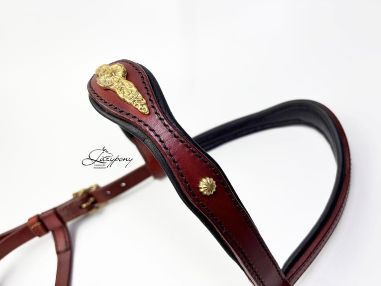 Frontalera barroca de cuero Lazypony  / Leather Classic baroque browband