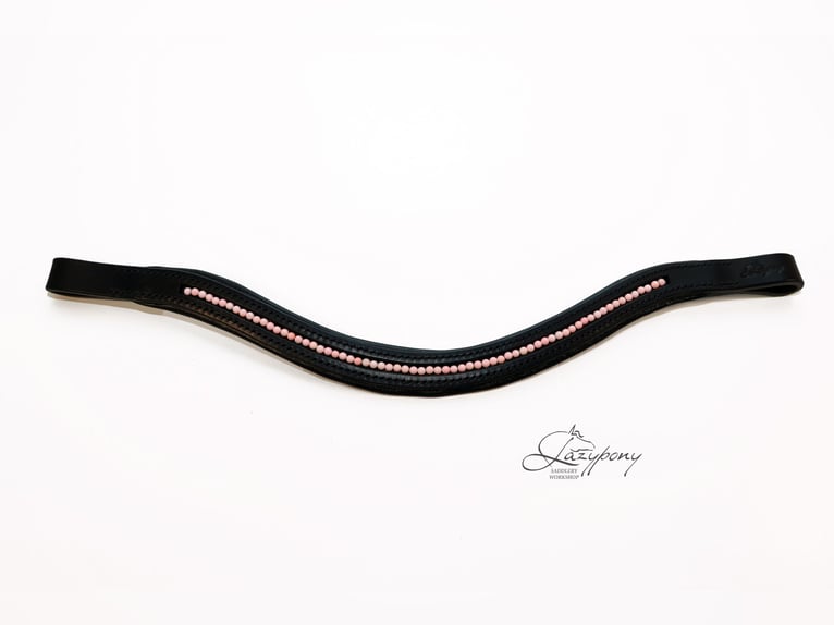 Frontalera de perlas rosas Lazypony / Pink pearl browband Lazypony