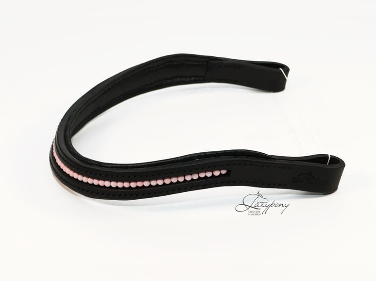 Frontalera de perlas rosas Lazypony / Pink pearl browband Lazypony