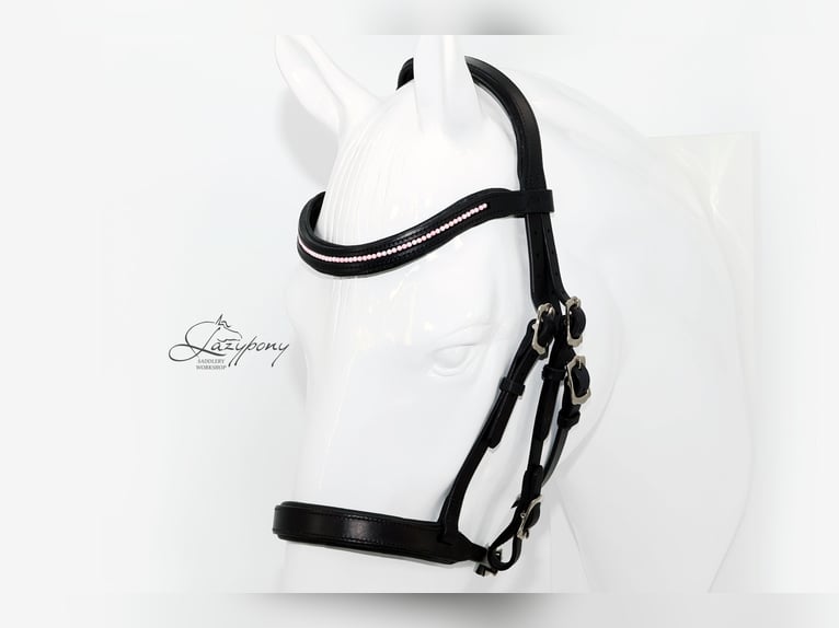 Frontalera de perlas rosas Lazypony / Pink pearl browband Lazypony