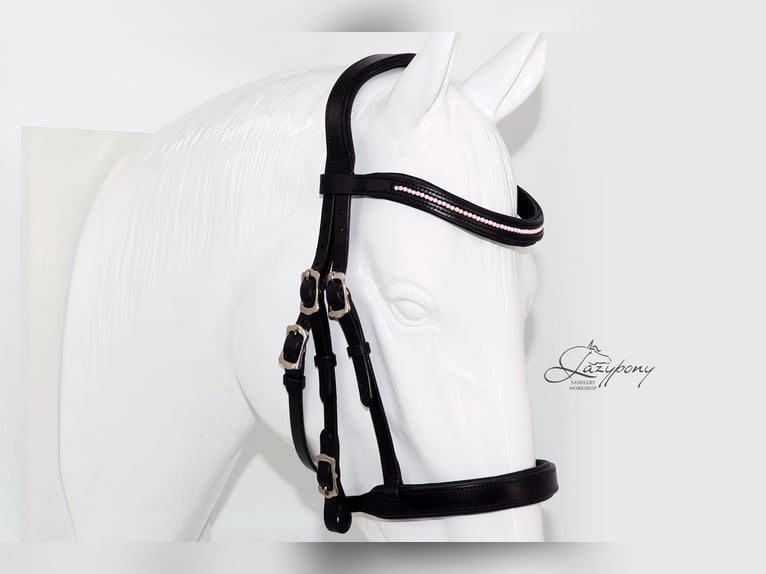 Frontalera de perlas rosas Lazypony / Pink pearl browband Lazypony