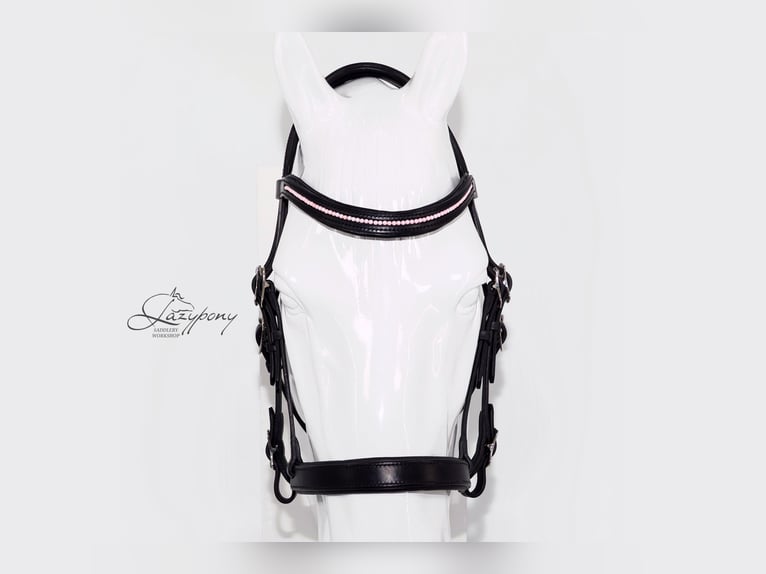 Frontalera de perlas rosas Lazypony / Pink pearl browband Lazypony