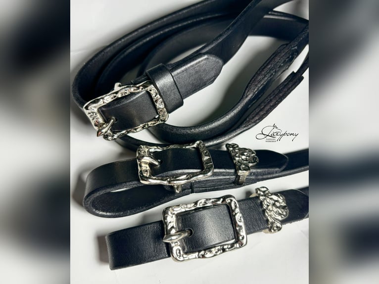 Riendas Barroca de cuero Lazypony, baroque reins, leather horse reins