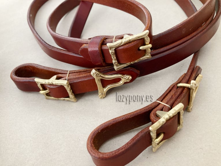 Riendas Barroca de cuero Lazypony, baroque reins, leather horse reins