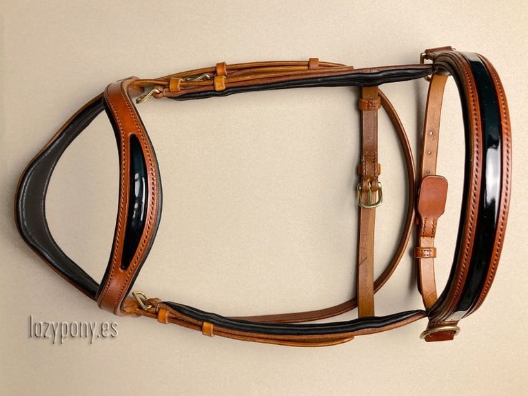 Leather sidepull Lazypony, bitless bridle, cabezada sin embocadura, cabezada de cuero