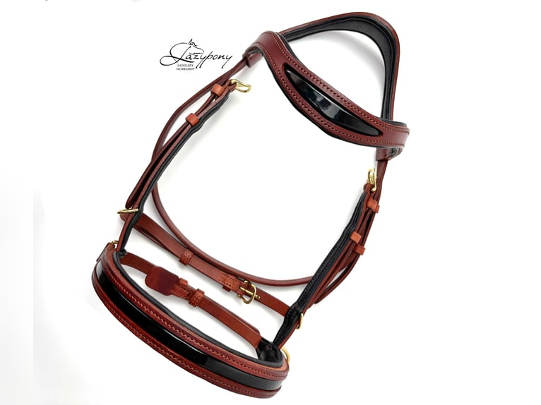 Leather sidepull Lazypony, bitless bridle, cabezada sin embocadura, cabezada de cuero