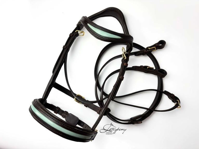 Leather sidepull Lazypony, bitless bridle, cabezada sin embocadura, cabezada de cuero