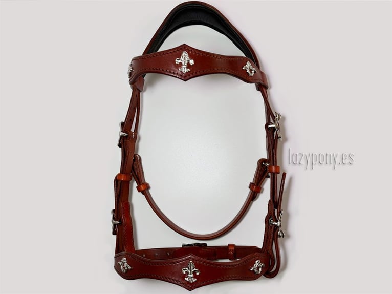 Baroque bridle Vienna Lazypony, cabezada de cuero barroca, leather horse bridle,