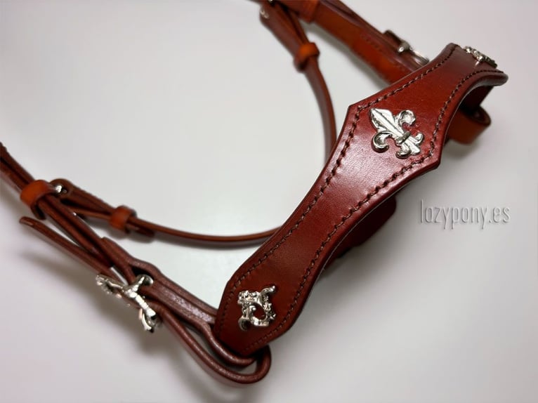 Baroque bridle Vienna Lazypony, cabezada de cuero barroca, leather horse bridle,