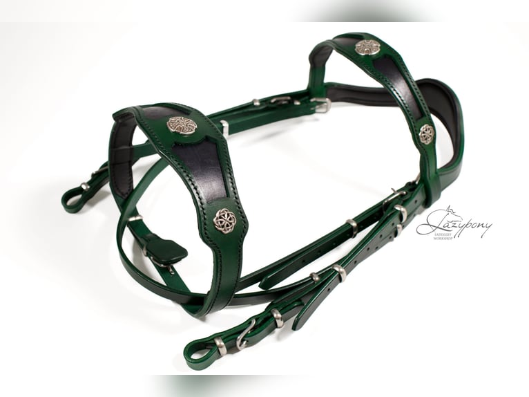 Medieval fancy horse bridle Lazypony, cabezada de cuero, cabezada barroca, leather horse bridle