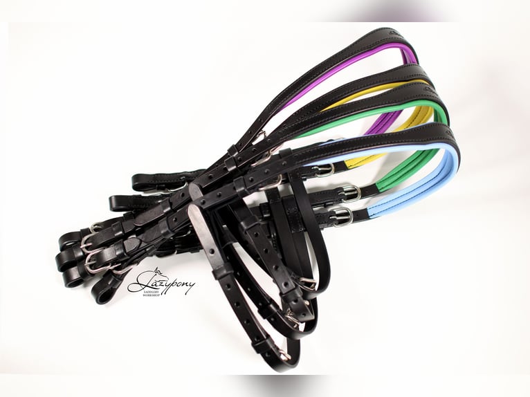 Cabezada francesa anatómica Lazypony, Anatomical french bridle Lazypony with reins