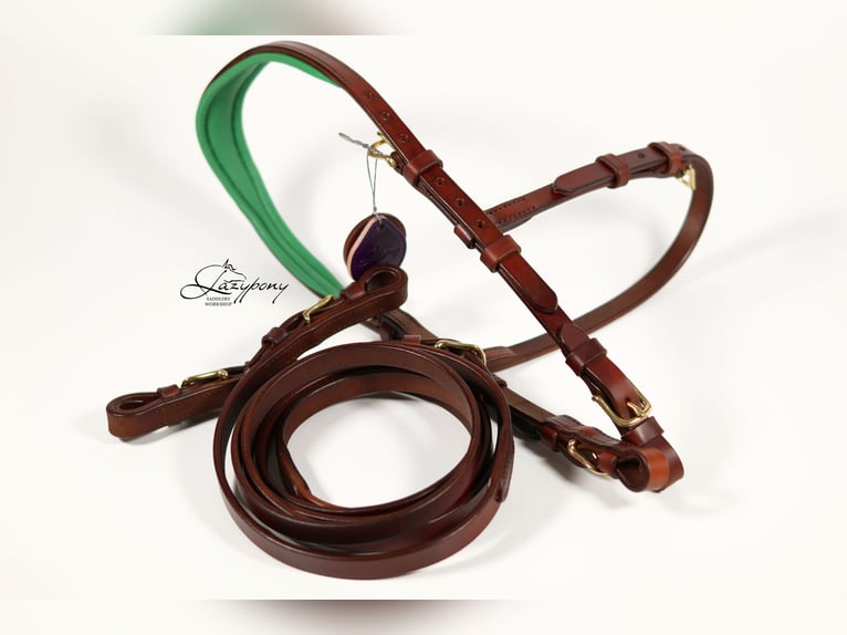 Cabezada francesa anatómica Lazypony, Anatomical french bridle Lazypony with reins