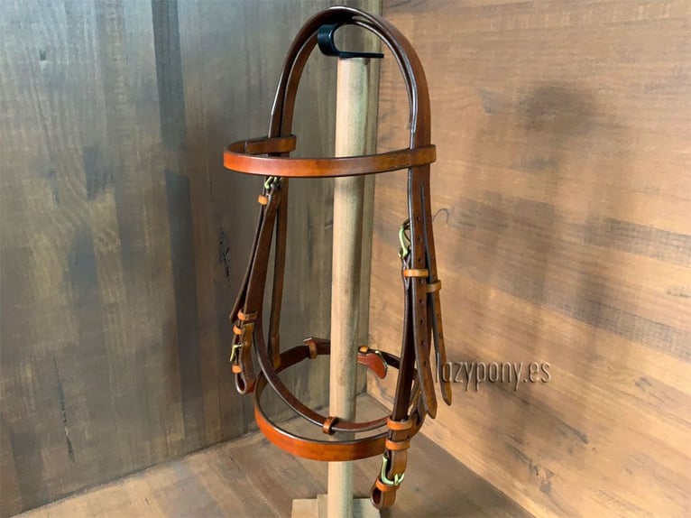 Cabezada inglesa Hunter Lazypony, cabezada de cuero,  Leather Hunter bridle Lazypony