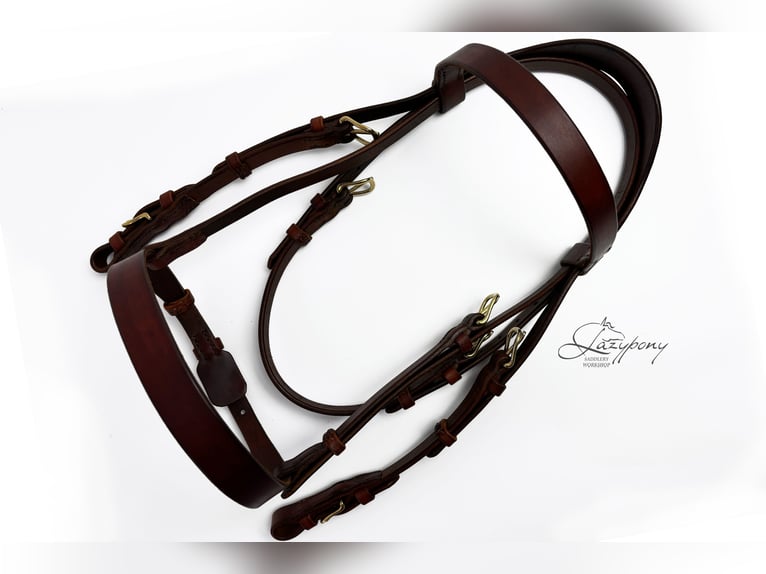 Cabezada inglesa Hunter Lazypony, cabezada de cuero,  Leather Hunter bridle Lazypony