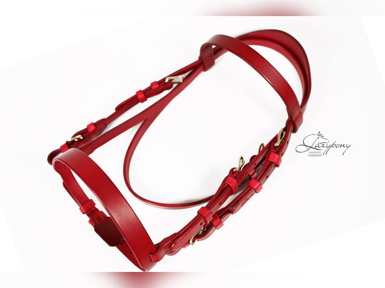 Cabezada inglesa Hunter Lazypony, cabezada de cuero,  Leather Hunter bridle Lazypony