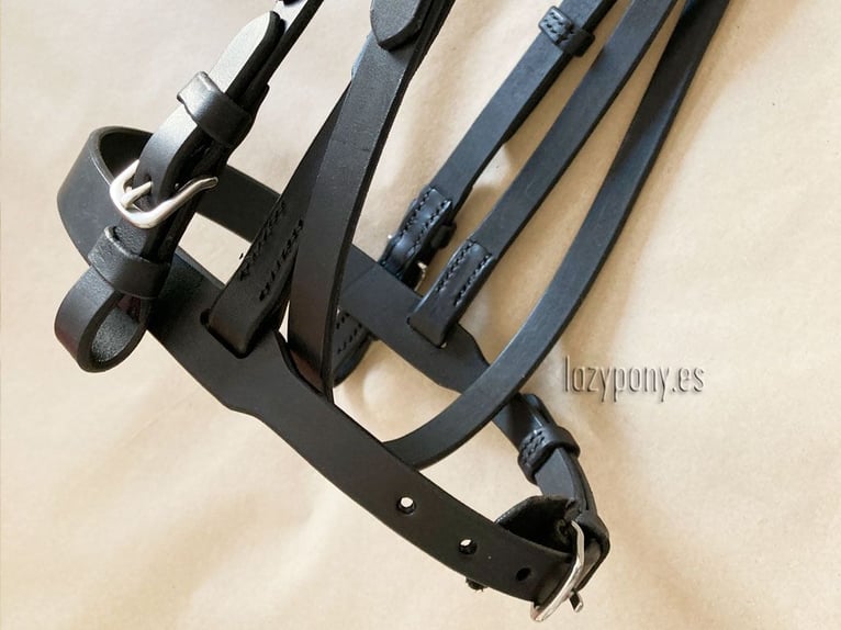 Cabezada inglesa Hunter Lazypony, cabezada de cuero,  Leather Hunter bridle Lazypony