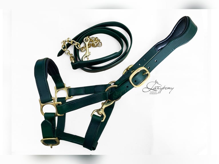 Anatomic leather horse halter Lazypony with two buckles, Cabezada cuadra anatómica Lazypony