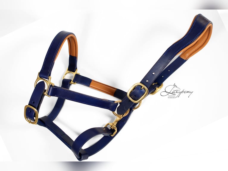 Anatomic leather horse halter Lazypony with two buckles, Cabezada cuadra anatómica Lazypony