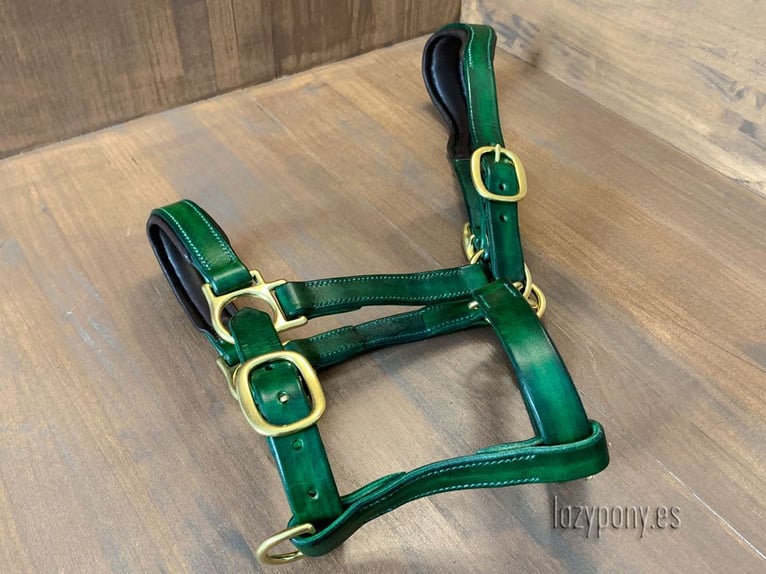 Anatomic leather horse halter Lazypony with two buckles, Cabezada cuadra anatómica Lazypony