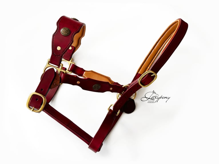 Baroque horse halter Lazypony, Cabezada cuadra Barroca Lazypony, cabezada de cuero
