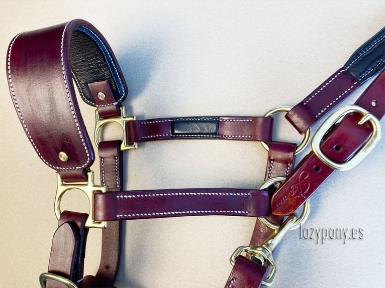 Leather horse halter Lazypony, cabezada de cuedra de cuero Lazypony, custom headcollar