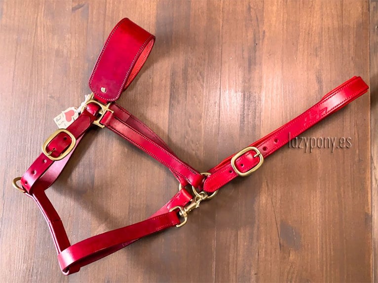 Leather horse halter Lazypony, cabezada de cuedra de cuero Lazypony, custom headcollar