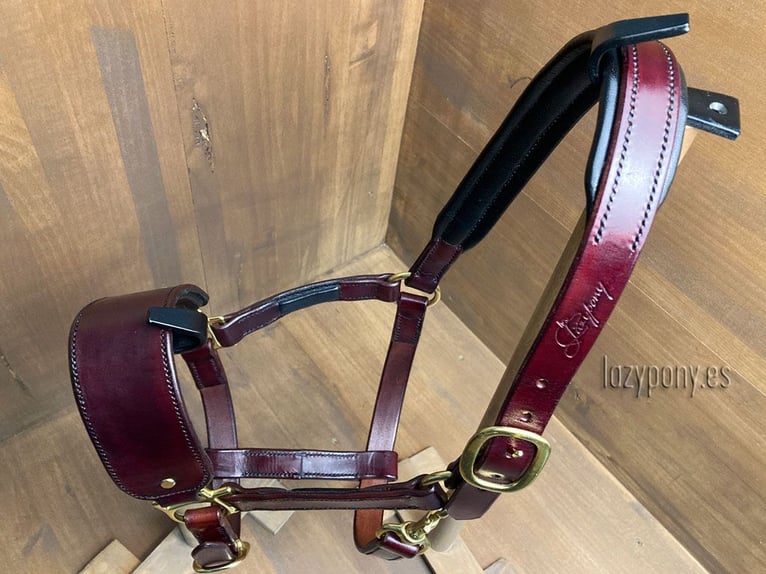 Leather horse halter Lazypony, cabezada de cuedra de cuero Lazypony, custom headcollar