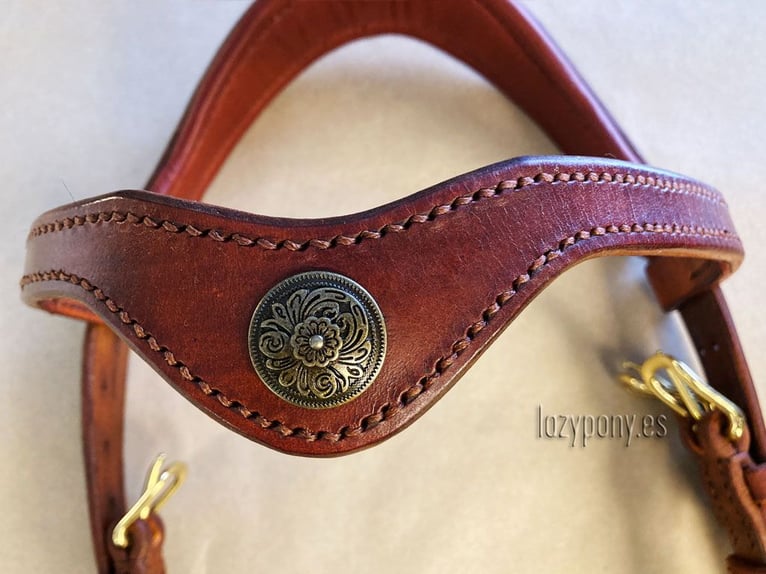 Frontalera Barroca Lazypony de cuero Lazypony, Leather baroque browband