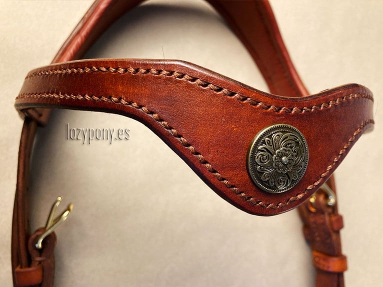 Frontalera Barroca Lazypony de cuero Lazypony, Leather baroque browband
