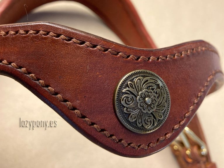 Frontalera Barroca Lazypony de cuero Lazypony, Leather baroque browband