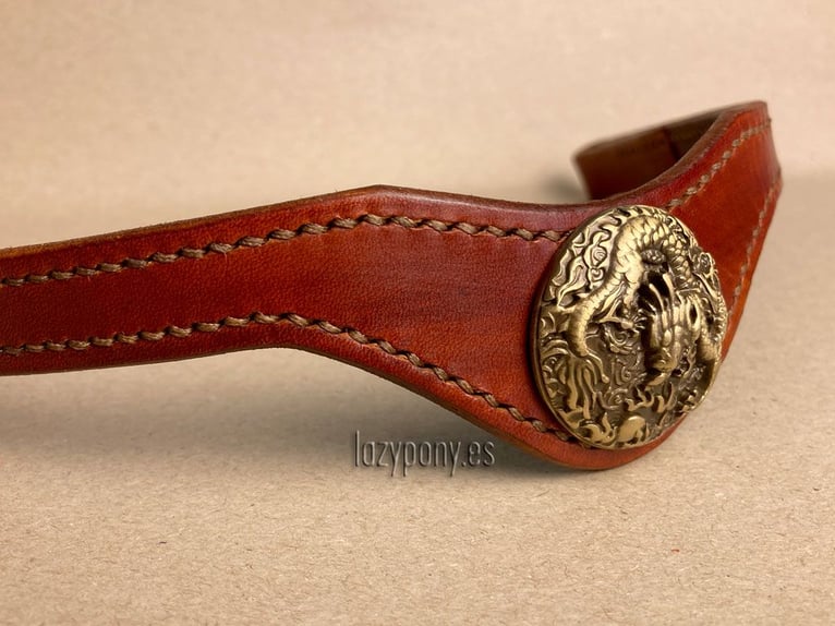 Frontalera Barroca Lazypony de cuero Lazypony, Leather baroque browband 