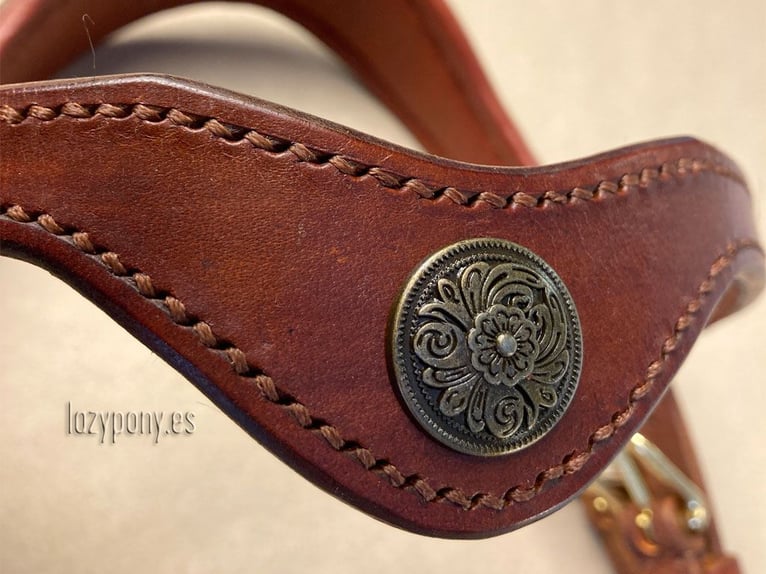 Frontalera Barroca Lazypony de cuero Lazypony, Leather baroque browband 