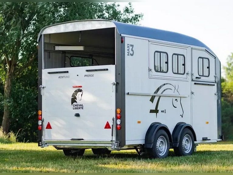 Remolque para caballos Liberté Maxi 3 – con arnés y rampa lateral