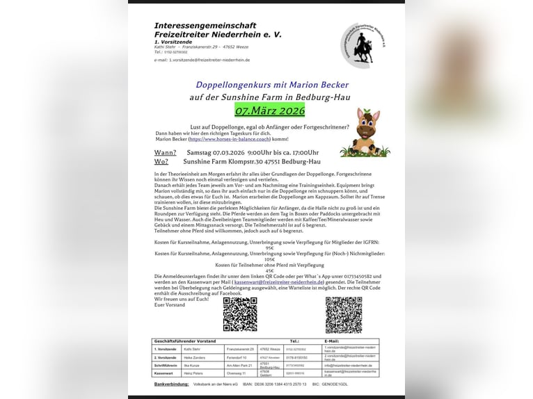 Doppellonge Tageskurs in Bedburg-Hau am 07.03.2026