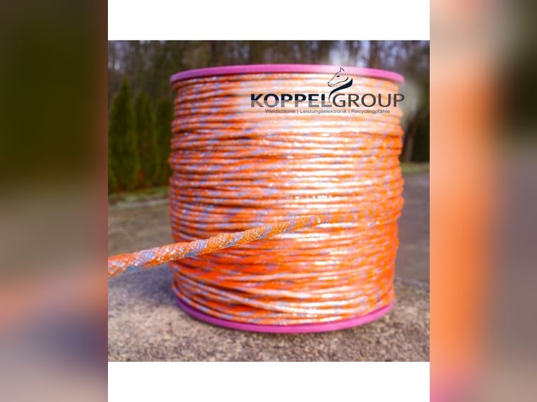 Cuerda de cercado premium de 6 mm para caballos, 500 m, color naranja