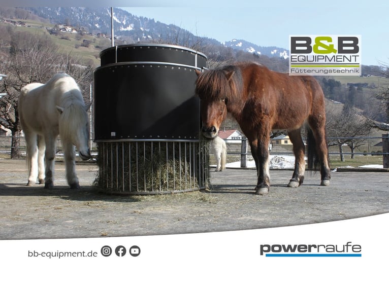 Comedero automatizado para caballos, modelo Powerraufe, con capacidad de hasta 30 kg de heno, opción