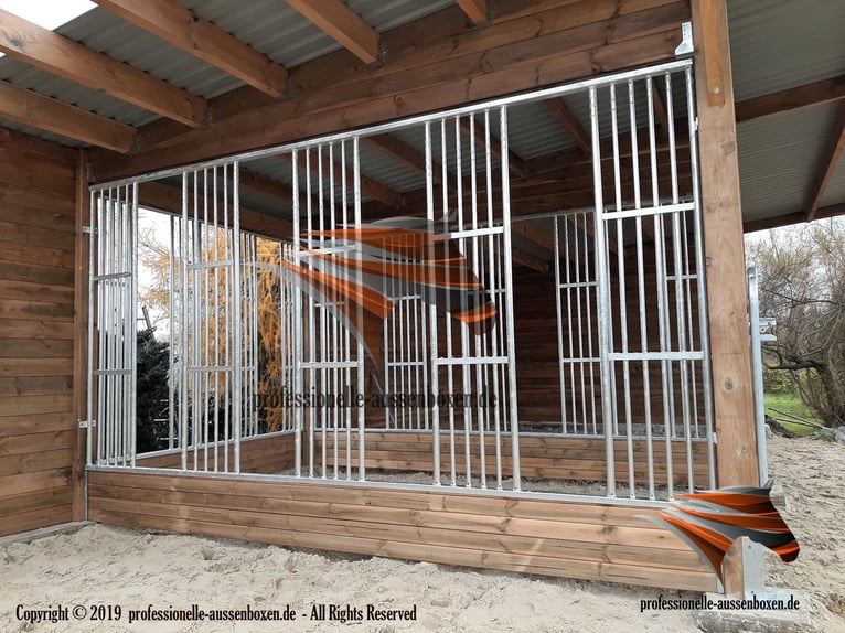 Construcción de establo abierto y refugio para caballos, refugio para pasto – caseta para caballos