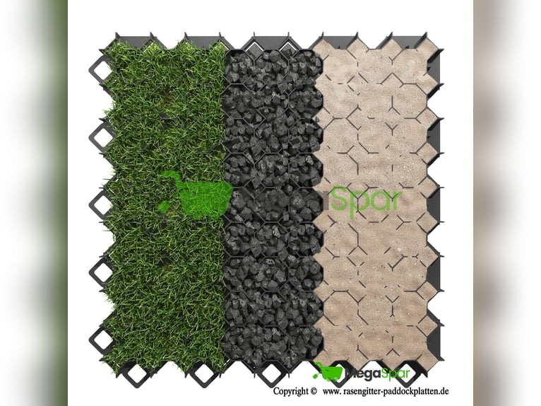 Placas para estacionamiento y paddock - Mallas de césped y bloques de grava desde 7,99 €/m²