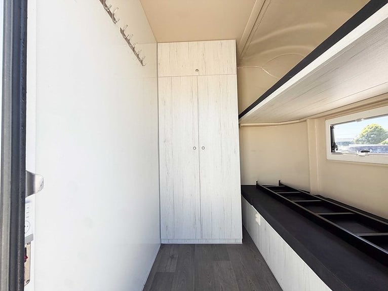 2-Horse Trailer with Living Quarters, Two Beds, Tack Room, and Horse Transport