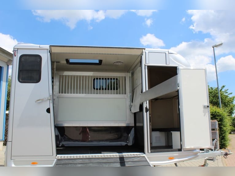 Two-horse trailer with small living compartment, 2.7 tons, horse transporter, stallion equipment