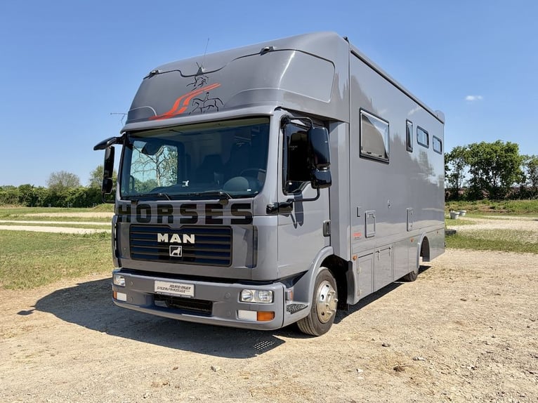 MAN TGL 8.180 Horse Transporter with 4-Horse Living Cabin, Automatic Transmission, WC, Shower – Exce