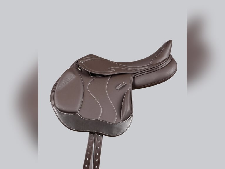 Rouen Synthetic Monoflap Cross Country Saddle Dark Havana
