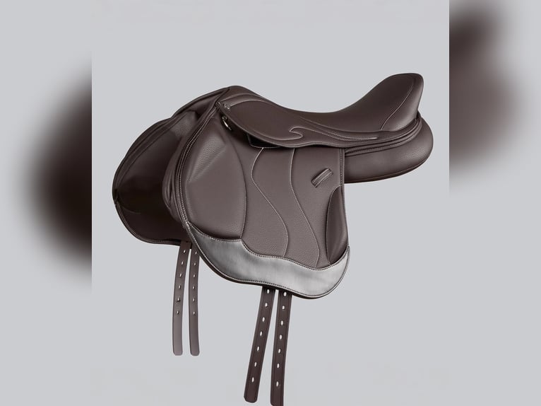 Rouen Synthetic Monoflap Cross Country Saddle Dark Havana