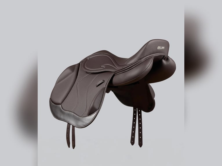 Rouen Synthetic Monoflap Cross Country Saddle Dark Havana