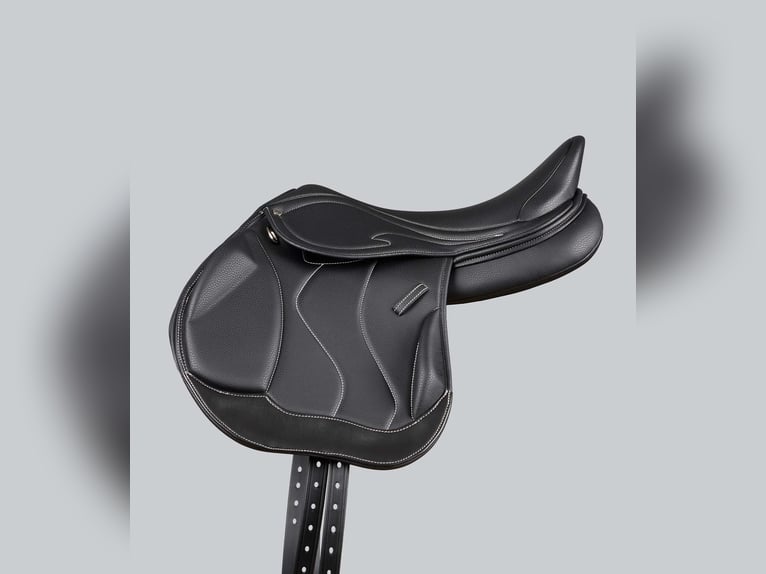 Rouen Synthetic Monoflap Cross Country Saddle Black