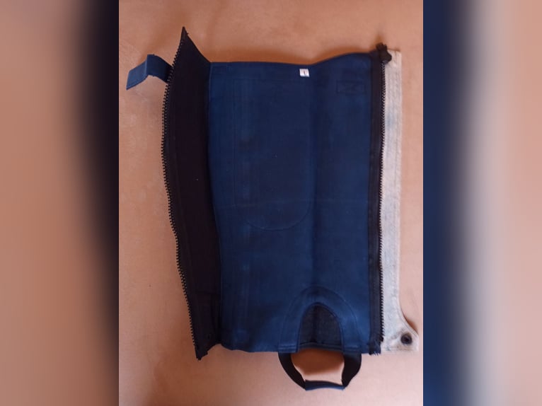 Reitchapsletten schwarz 39/40 Wildleder und blau neu !