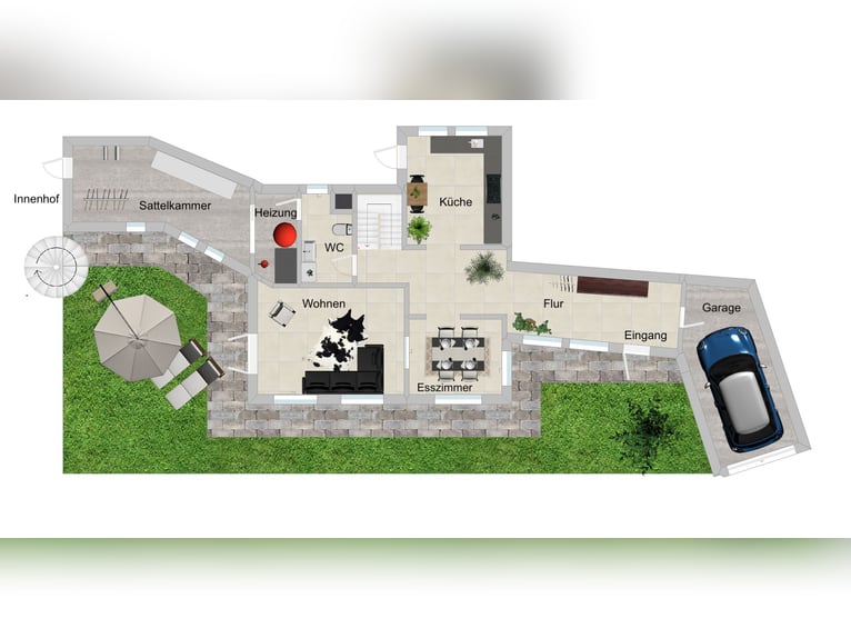 Horse property for sale in Saarland – A stud farm set in picturesque surroundings with a modern ridi